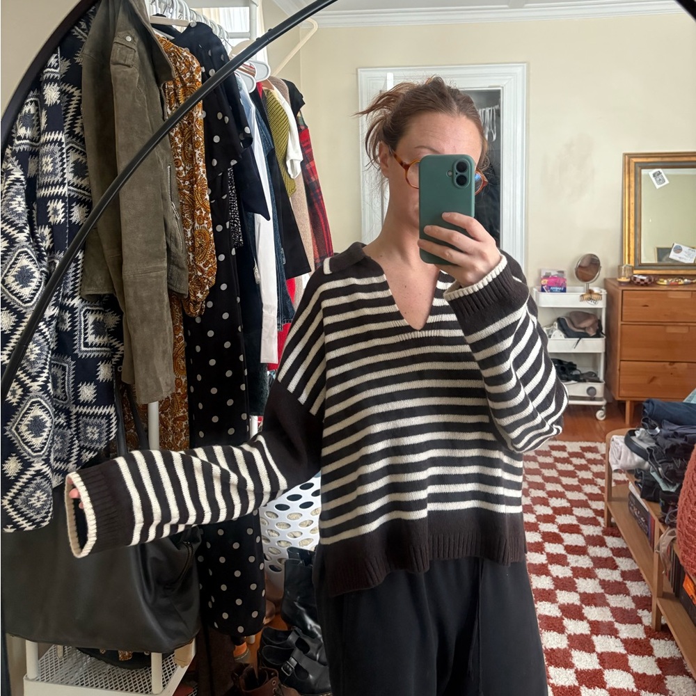 MADEWELL Cashmere-Wool Blend Polo Sweater